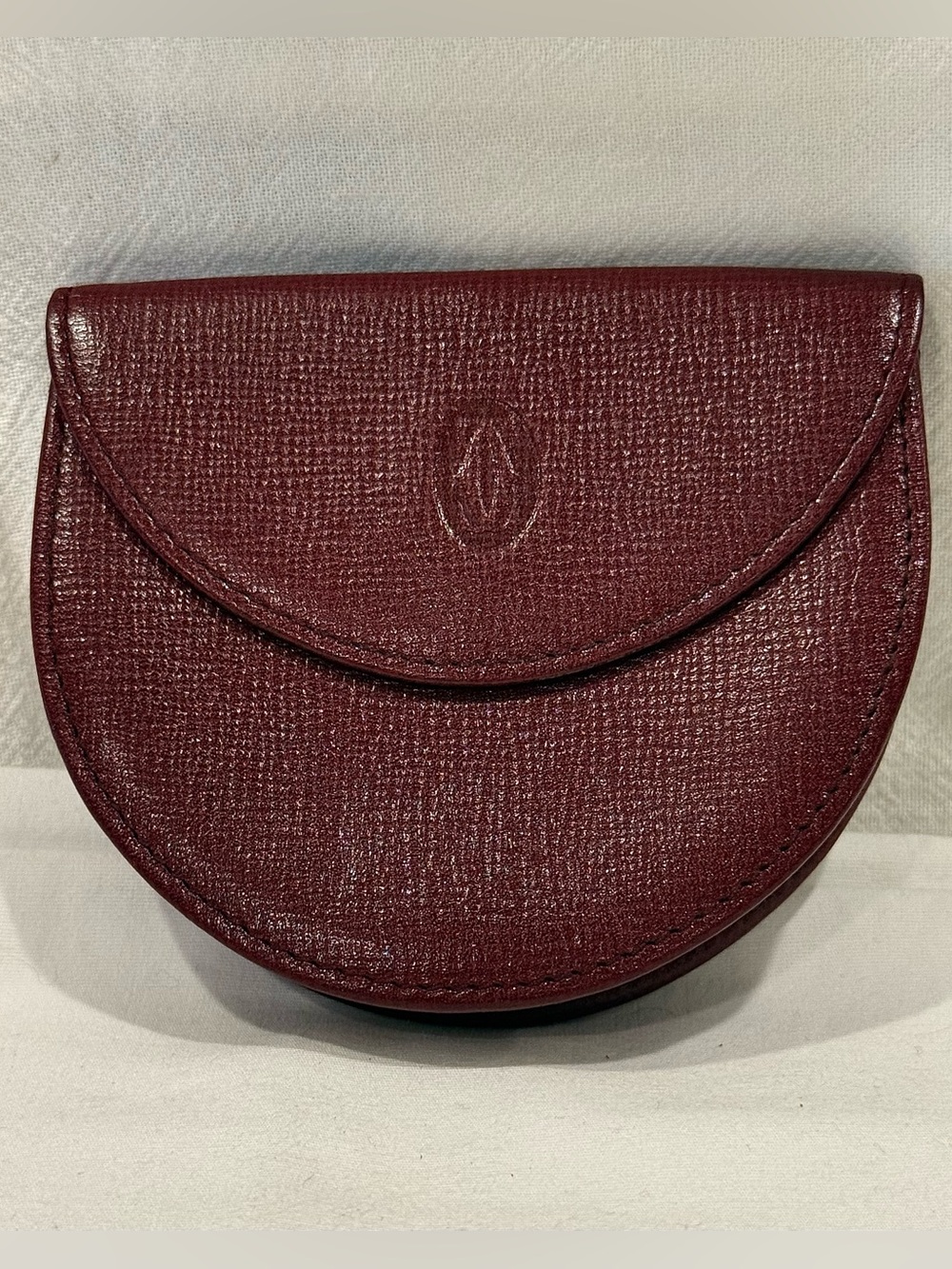 Vintage Cartier Must Line Coin Pouch In A Gorgeous Bordeaux Colored Leather
